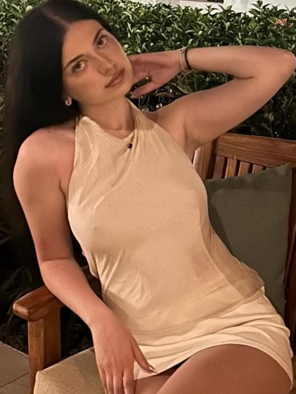 H&M Cream Halter Chemise Dress